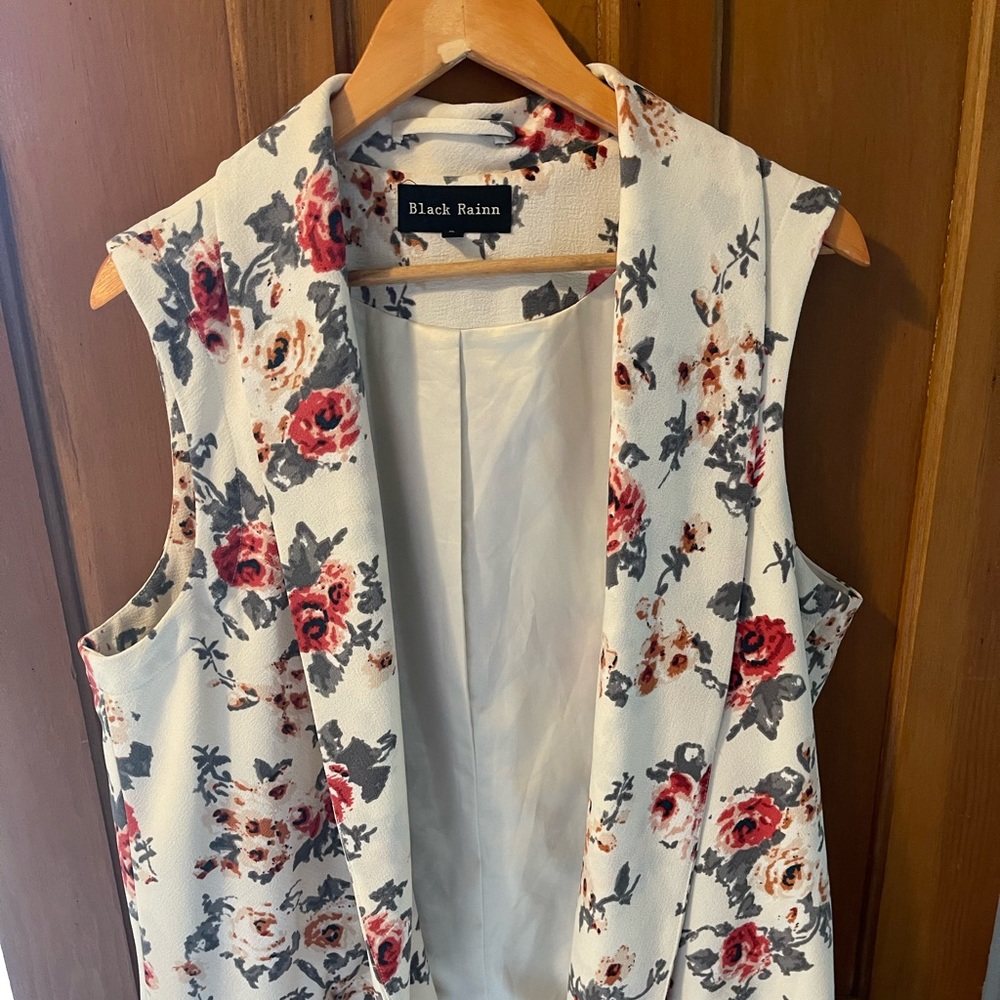 Womens long floral vest